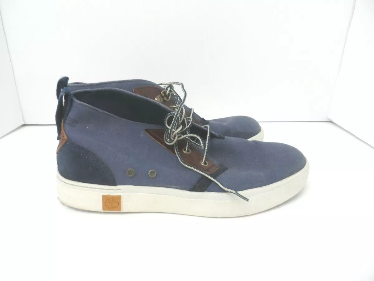 Bij zonsopgang kwartaal Soldaat Timberland Men&#039;s Canvas/Leather Boots Sensorflex Comfort System Blue -  Size 8 | eBay