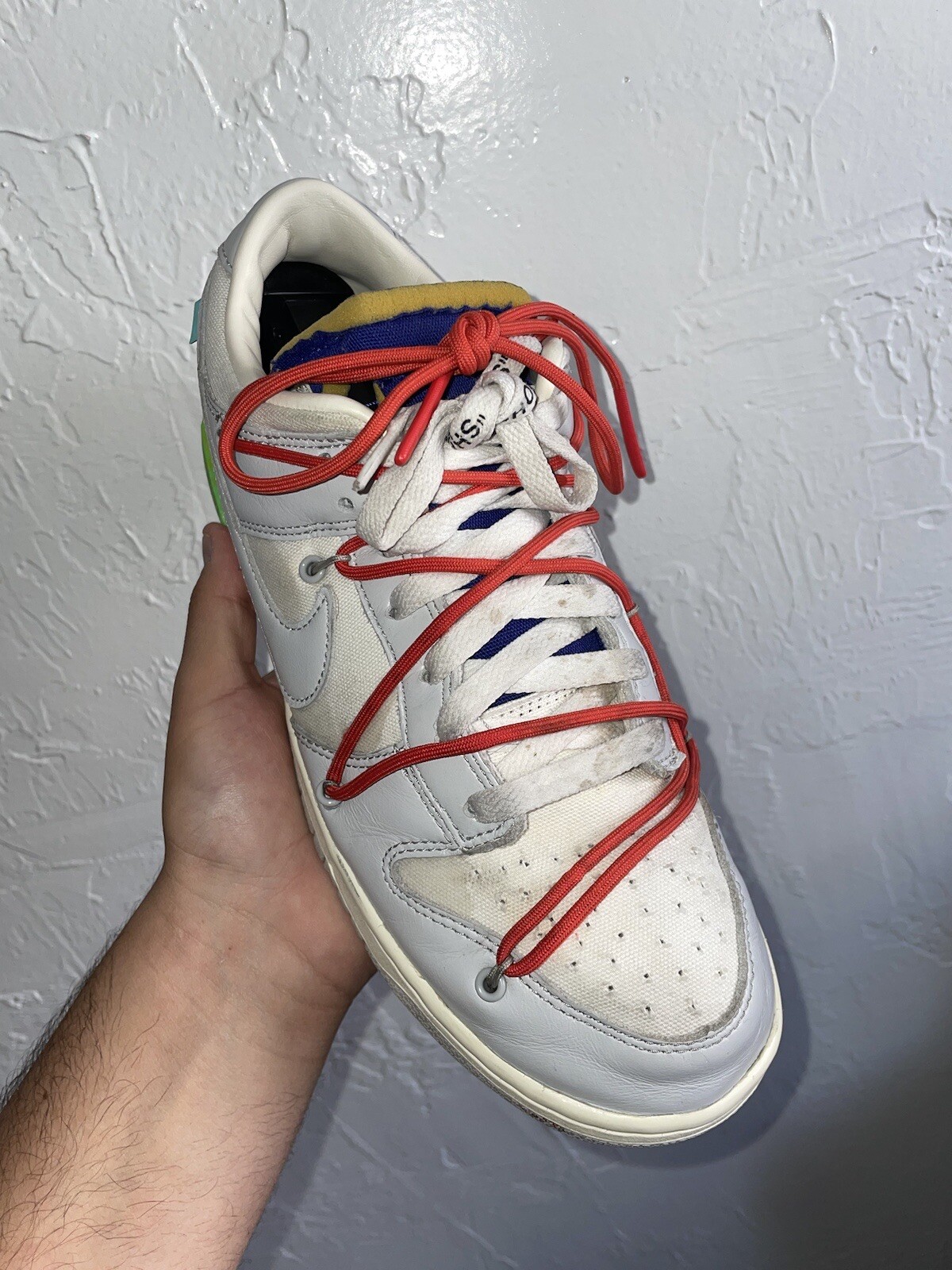 OFF WHITE X NIKE Taglia 10 Nike Dunk Low x bianco sporco lotto 23 grigio chiaro bianco DM1602126