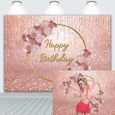 Rose Gold Backdrop for Birthday Party Decoration Ballons Glitter Bokeh Backdrop