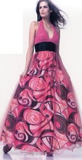 Dress Ball Gown Prom Party Dance Long Pink Print SZ 6 Helter Close Out Sale