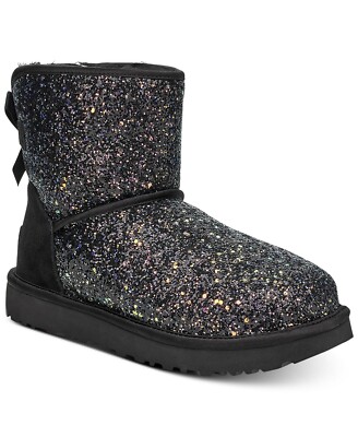 1107073 UGG Australia COSMOS Mini Bow Black Sparkle Boots 5 6 7 11 12 LOVE SHOES