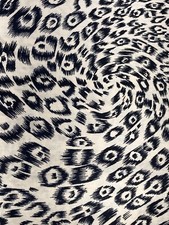 Psychadelic Black Cheetah Leopard Print on Cream 1.75Y x 44"W Cotton Fabric