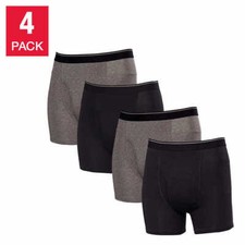 Kirkland Signature Men's Boxer Brief, 4-pack Multi Colors Tagless Soft Cotton