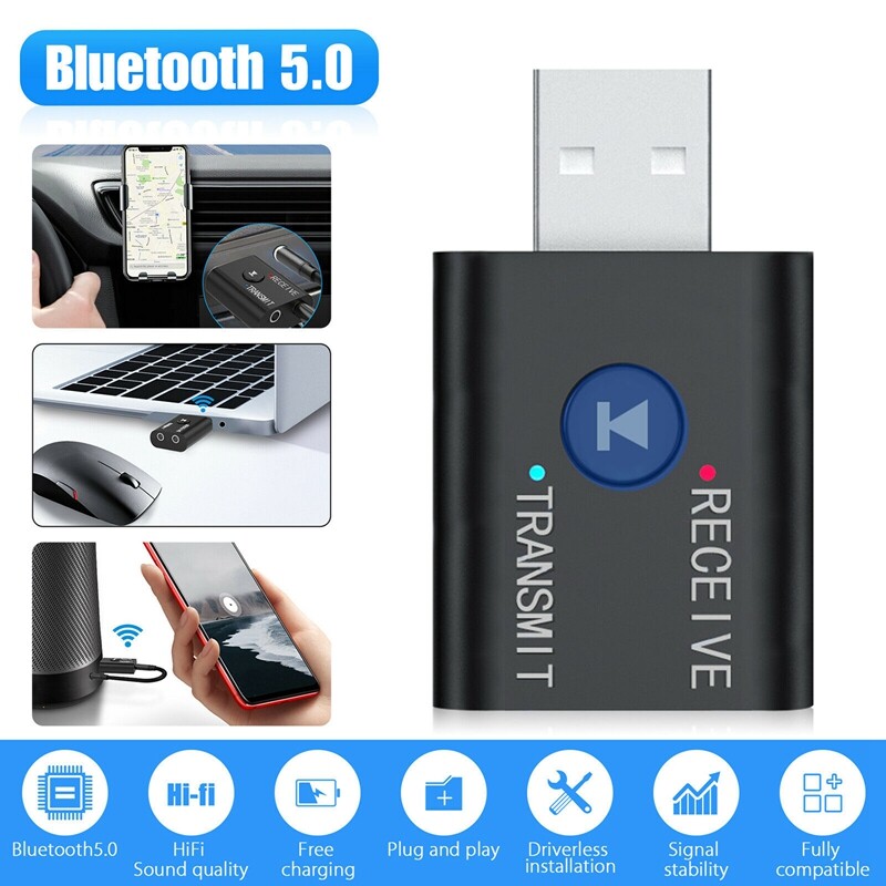 2In1 USB Bluetooth Audio Transmitter Receiver Adapter HiFi Wireless