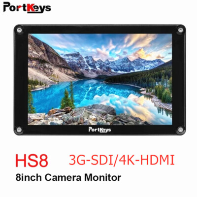 Portkeys HS8 8'' 1000nit Camera Field Video Monitor 3G-SDI LUT 4K-HDMI 1920x1200