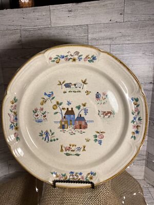 International China Heartland Village Stoneware Chop Serving Plate