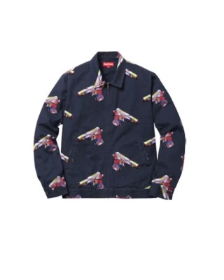 SUPREME S/S 2016 Mendini Work Jacket Navy Blue Size Medium NEW OLD 