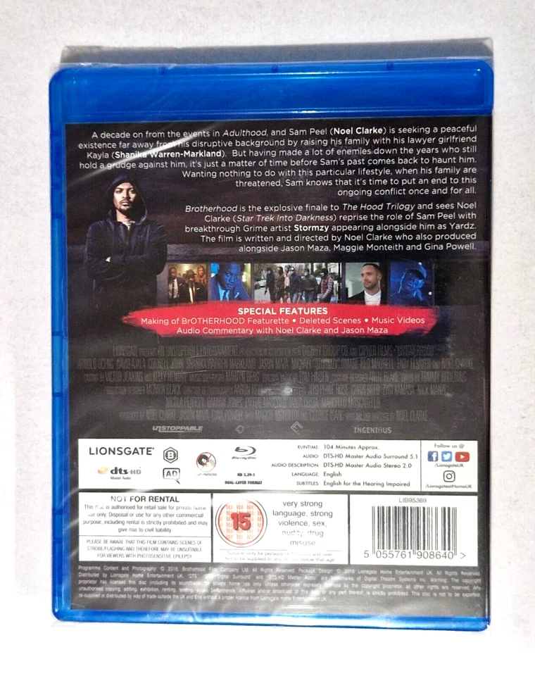 Brotherhood BLU RAY SEALED 2016 Film Starring Noel Clarke - Image 2 of 2