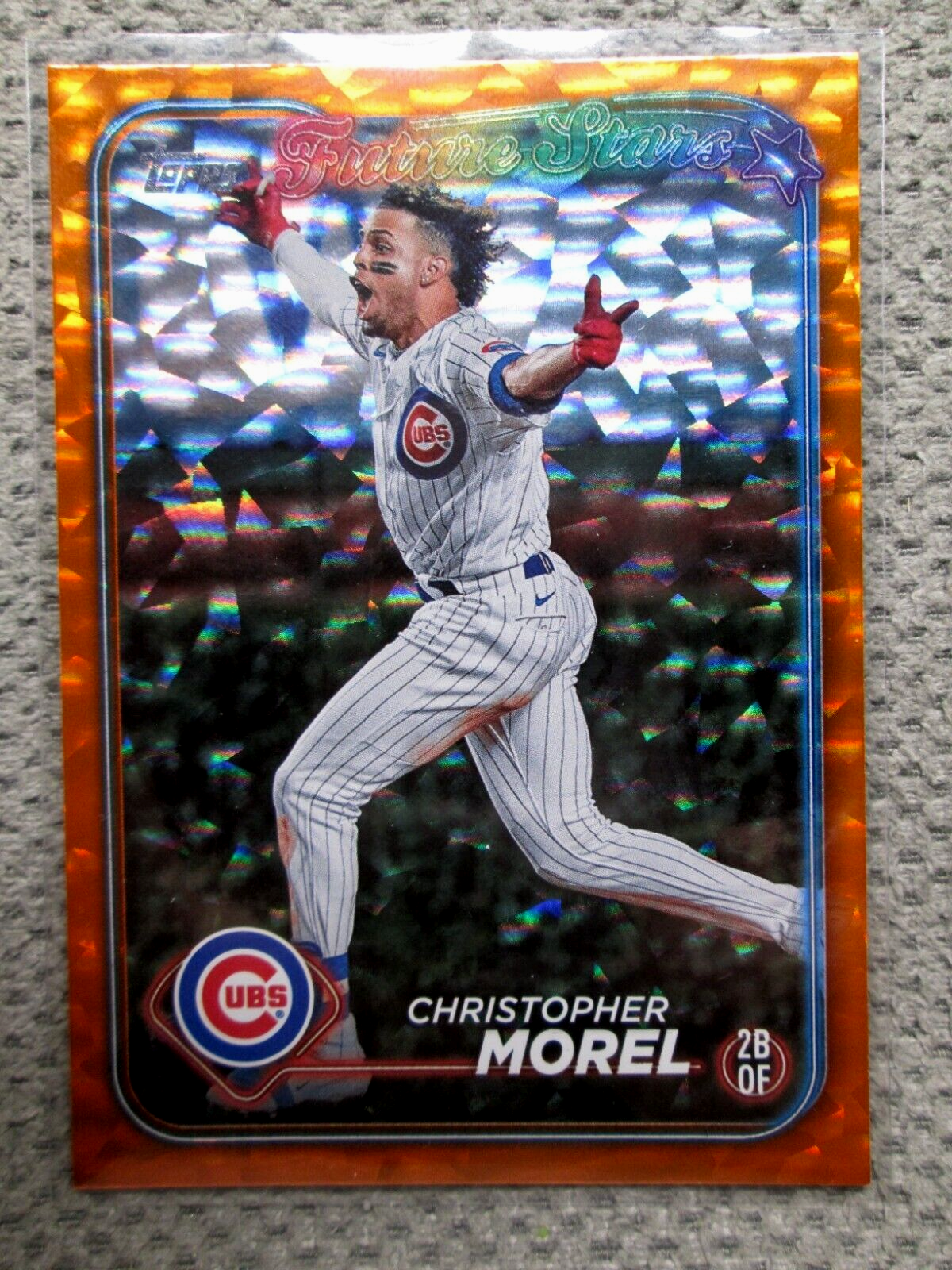 2024 Topps Series 1 Future Stars Orange Crackle Christopher Morel #128 /299