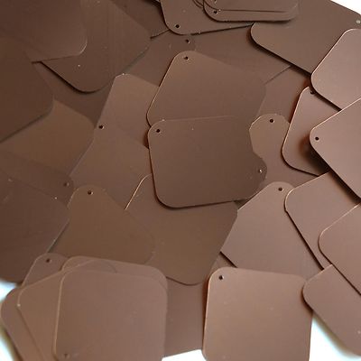 Square Diamond Sequin 1.5'' Bronze Brown Matte Silk Frost