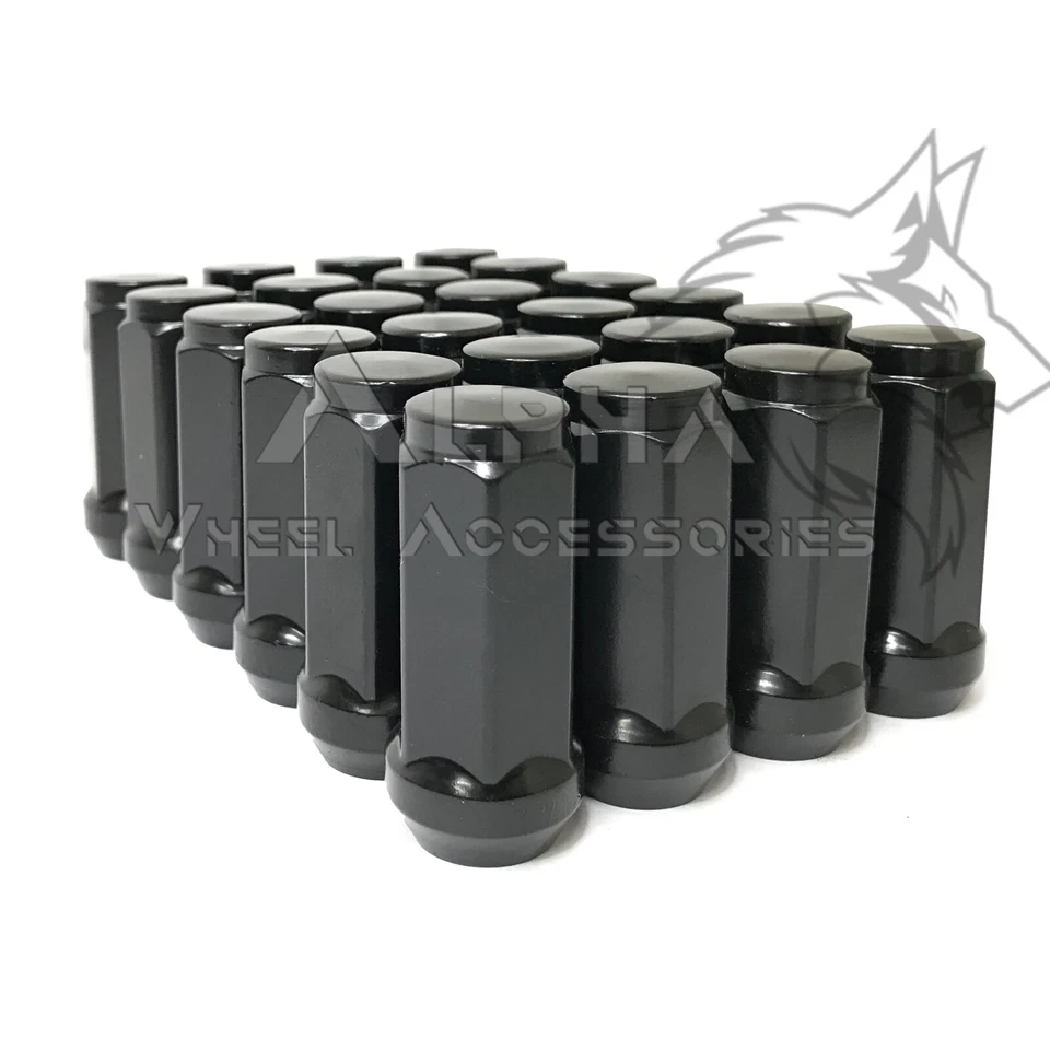 32 tuercas de bellota abultadas negras para Chevy GMC Silverado Sierra 2500 3500 HD 14x1,5 XL Foto 4 de 4