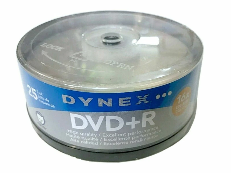 NEW Dynex DX-DVDPR25 175-Pack 16x DVD+R Disc Spindle Digital Media Storage disk - Image 2 of 2