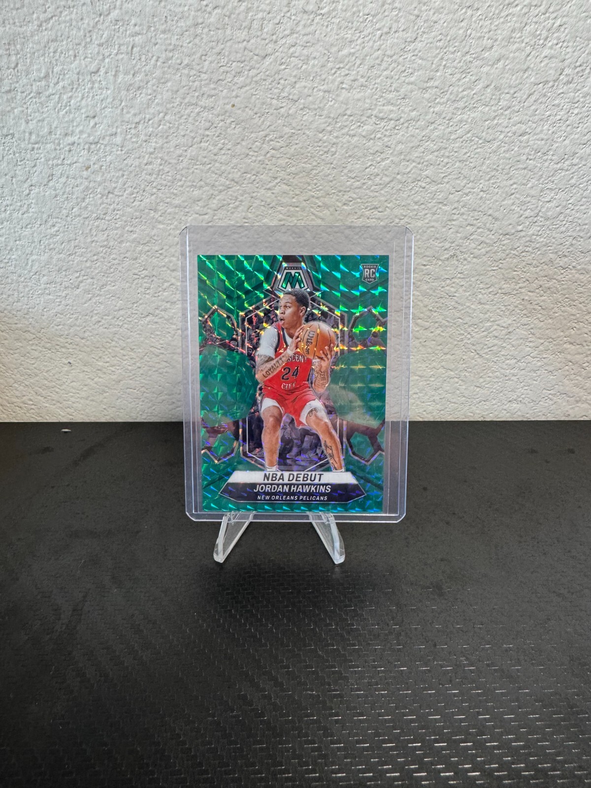 2023-24 Panini Mosaic Jordan Hawkins Green /75 #253 NBA Debut – Pelicans RC