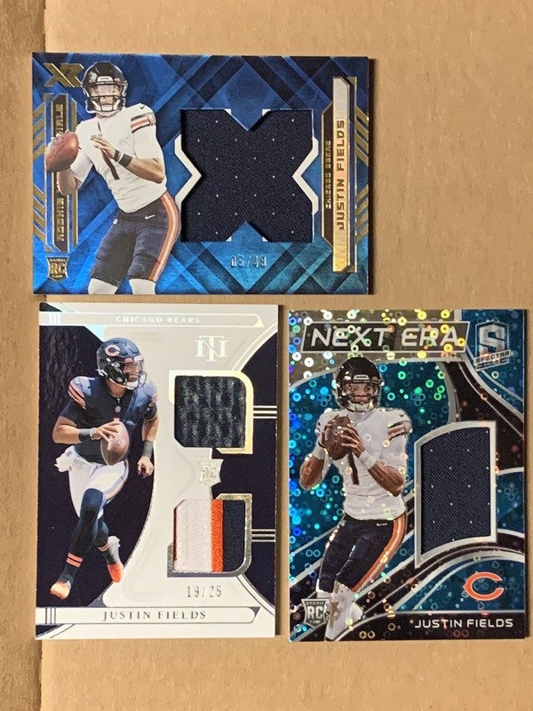 3 Card Justin Fields Rookie Patch Lot!