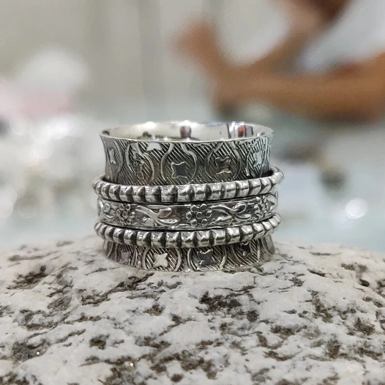 Sterling spinner ring deals