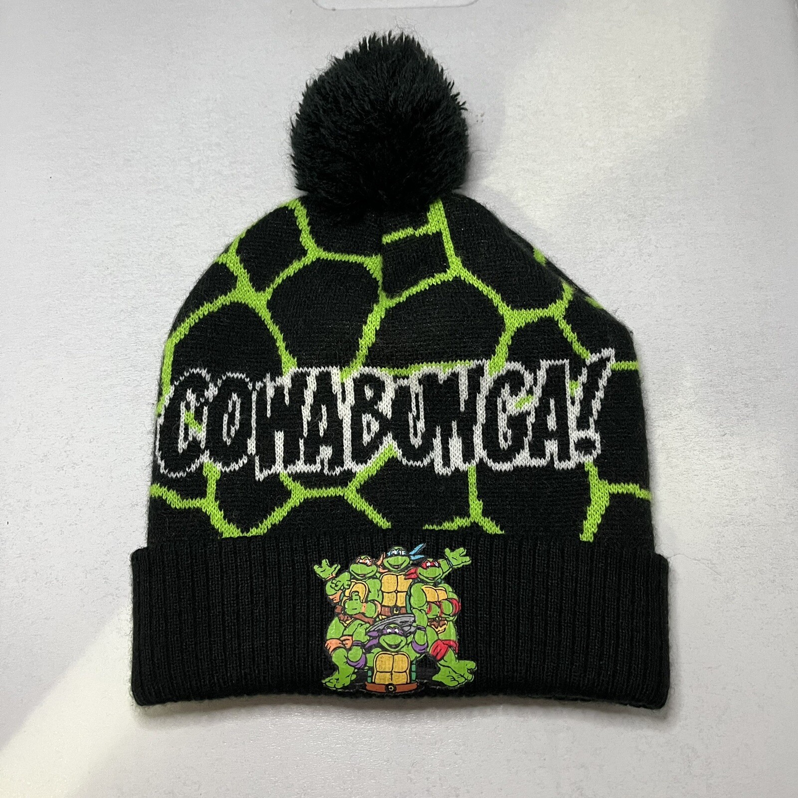 Cowabunga TMNT Turtles Pattern Patch Winter Hat - image 1