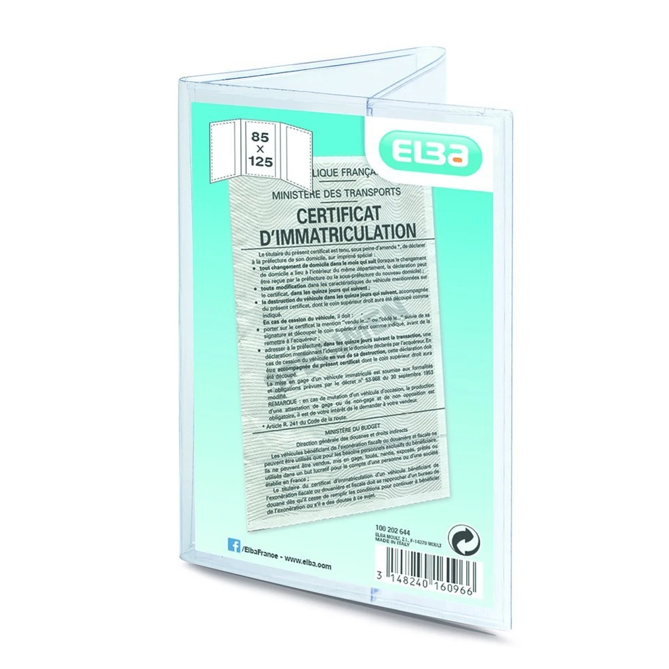 Pochette carte grise étui porte carte grise voiture moto protection document