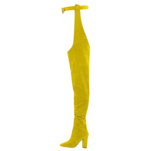 Women Ladies Over The Knee Pointy Toe Belt Thigh High Long Boots High Heel Shoes - Picture 15 of 15