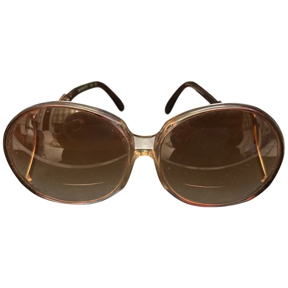 Luxottica Vintage Oversized Round Sunglasses Brown Gradient Made in Italy 130 - Image 1 of 4