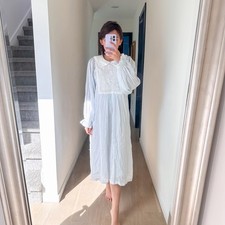 Victorian Vintage Renaissance WhimsicalCoquette Collar Nightgown S