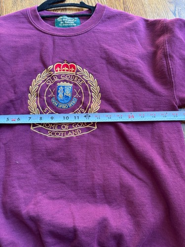 Old Course St. Andrew’s Golf Gold Crested Maroon Sweatshirt Medium Women’s Vtg - Picture 5 of 6