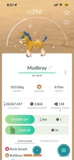✨ Shiny Mudbray ✨- Registered / Unregistered - Pokemon Go ✅
