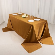 90" x 156" GOLD Scuba Polyester Rectangular TABLECLOTH Party Events Decorations
