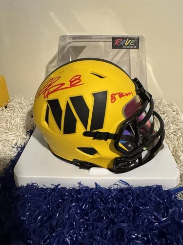 Brian Robinson Jr Signed Washington Commanders RAVE Mini Helmet & Visor JSA COA