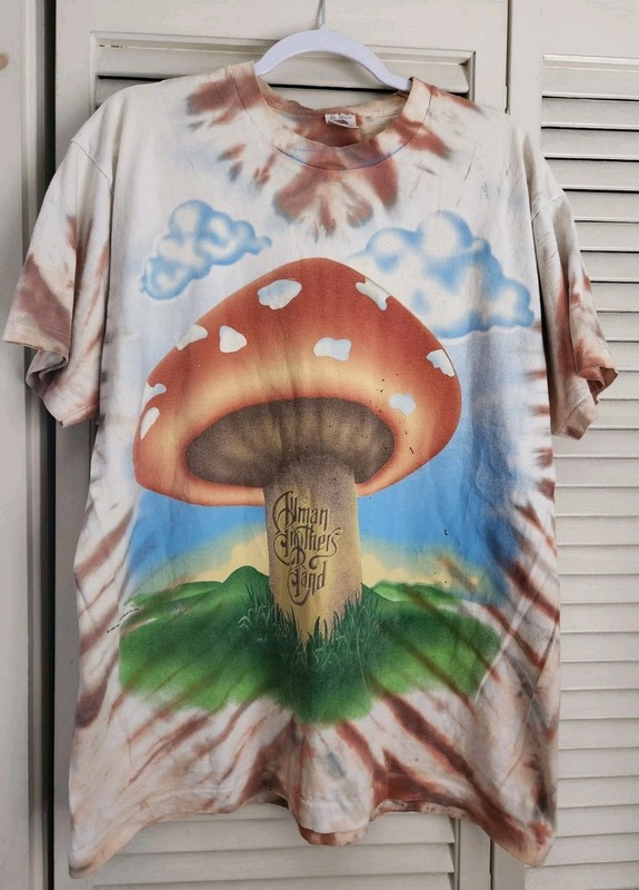 Vintage 1995 The Allman Brothers Mushroom Tye Dye Tour T Shirt Sz XL Cotton 