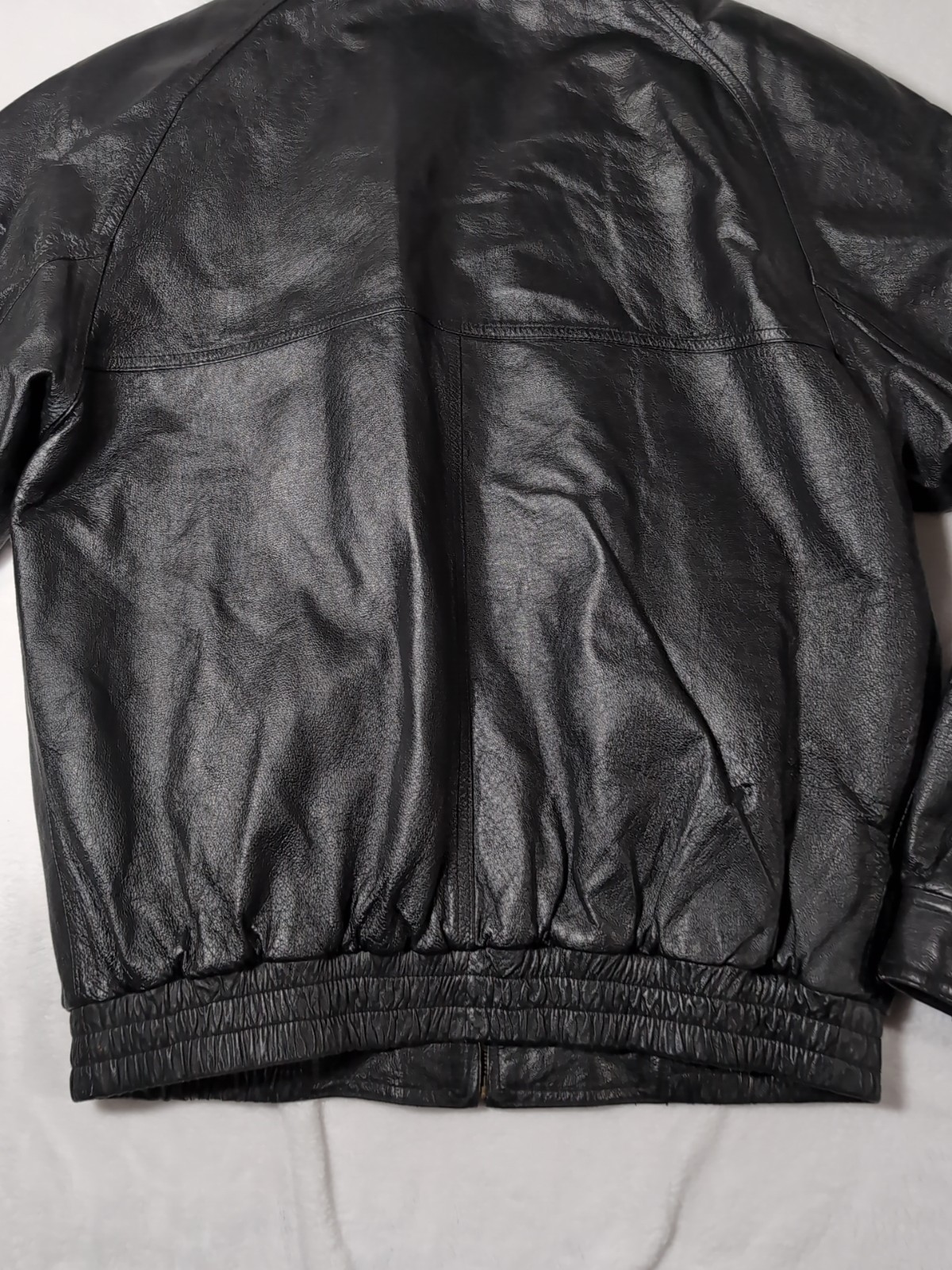 COUGAR Leather Bomber JACKET Mens Size M Black i zippered Good Condition  thumbnail 9