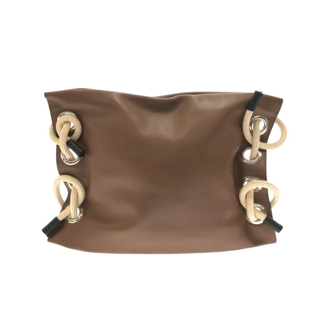 Marni Hatome Studded Leather Clutch Bag with Gold Accents  