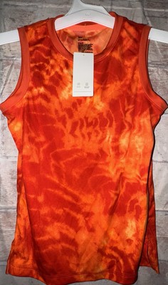 All in Motion Tank Top S 6/7 Orange Tie Dye UPF 50 Moisture Wicking