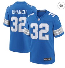 NWT M Detroit Lions Brian Branch #32 Nike 2025 Official NFL Player Game Jersey