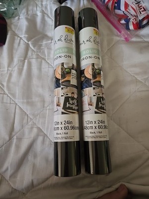 Lot Of 2 Four Oh Five Cricut Everyday Iron-On Black Vinyl 12in x 24'' Roll B70
