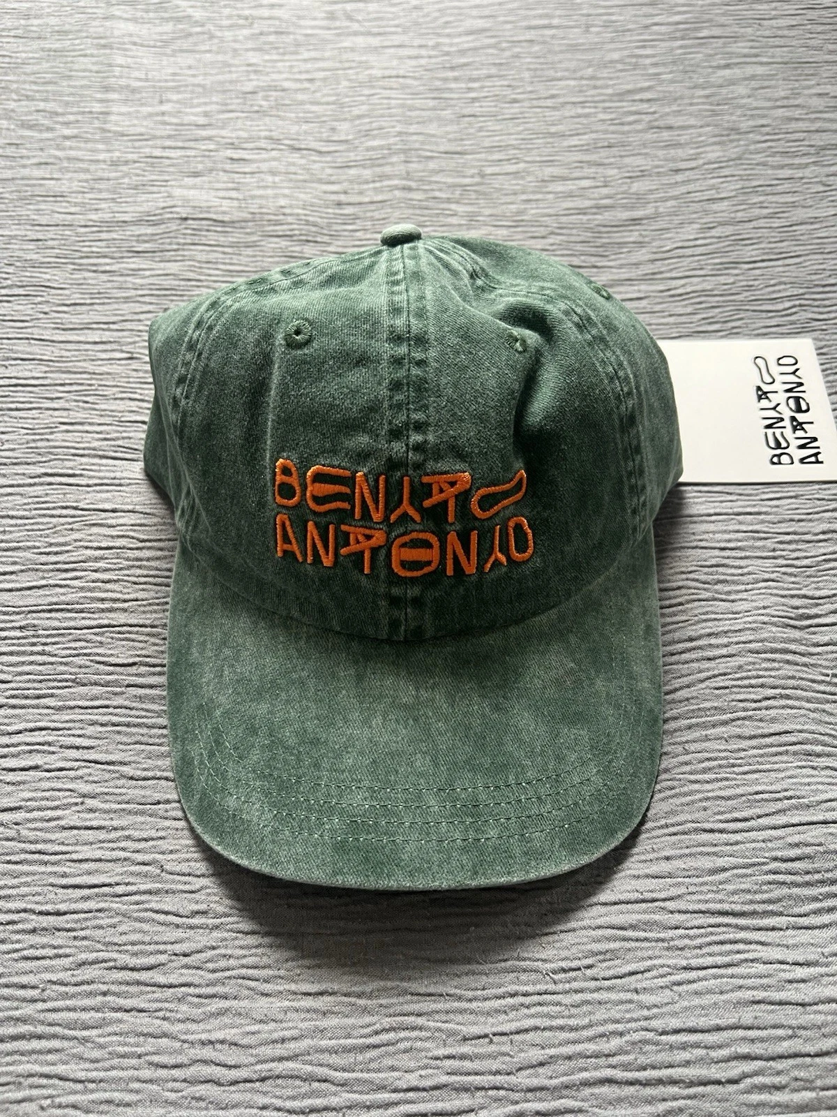 Bad Bunny Zara Benito Antonio Collection Embroidered Logo Washed Cap Green