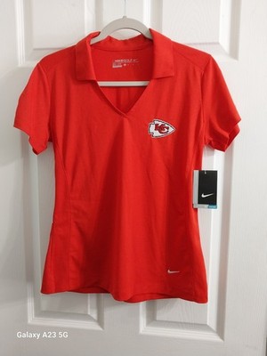 NWT Nike Golf Kansas City Chiefs Womens Medium Red Dri-Fit Polo Shirt 637165-657
