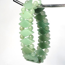 Ross-Simons Multi-Shape Green Jade Stretch Br...