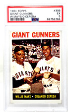 1964 Topps Giant Gunners Giants WILLIE MAYS & ORLANDO CEPEDA Card PSA 5 EX