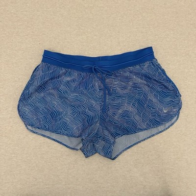 Nike Rub Fast Shorts Women's Size L Blue Mid Rise Dri-Fit Running Athletic
