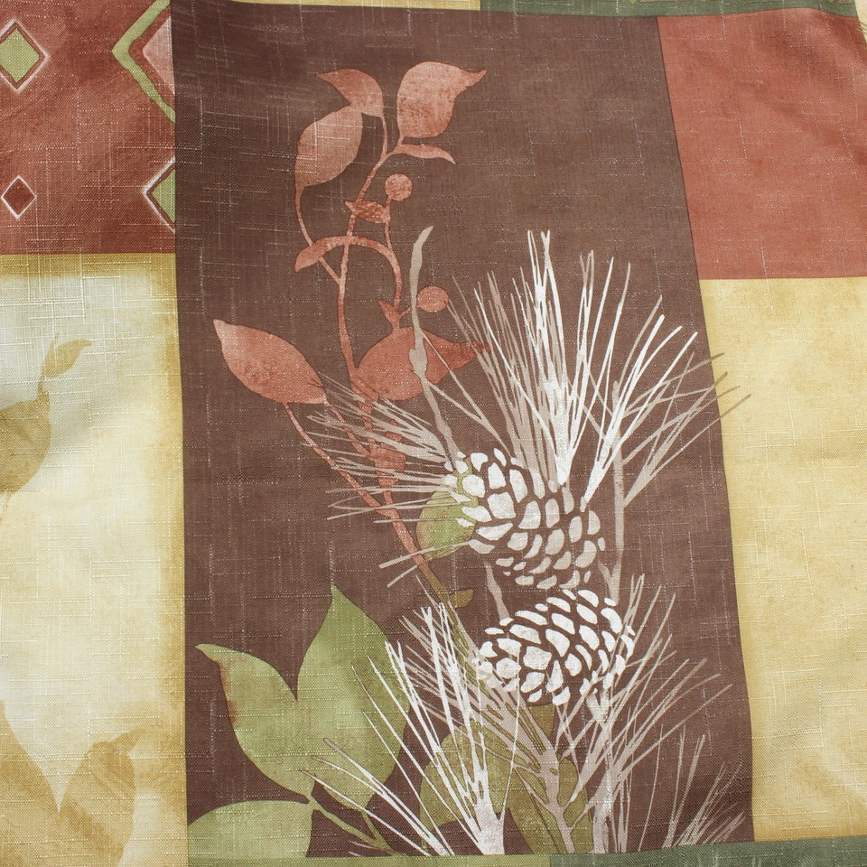 Cortina de Ducha Tela Bacova Pino Rústico Otoño Marrón/Amarillo 66" x 71.5" Foto 3 de 4