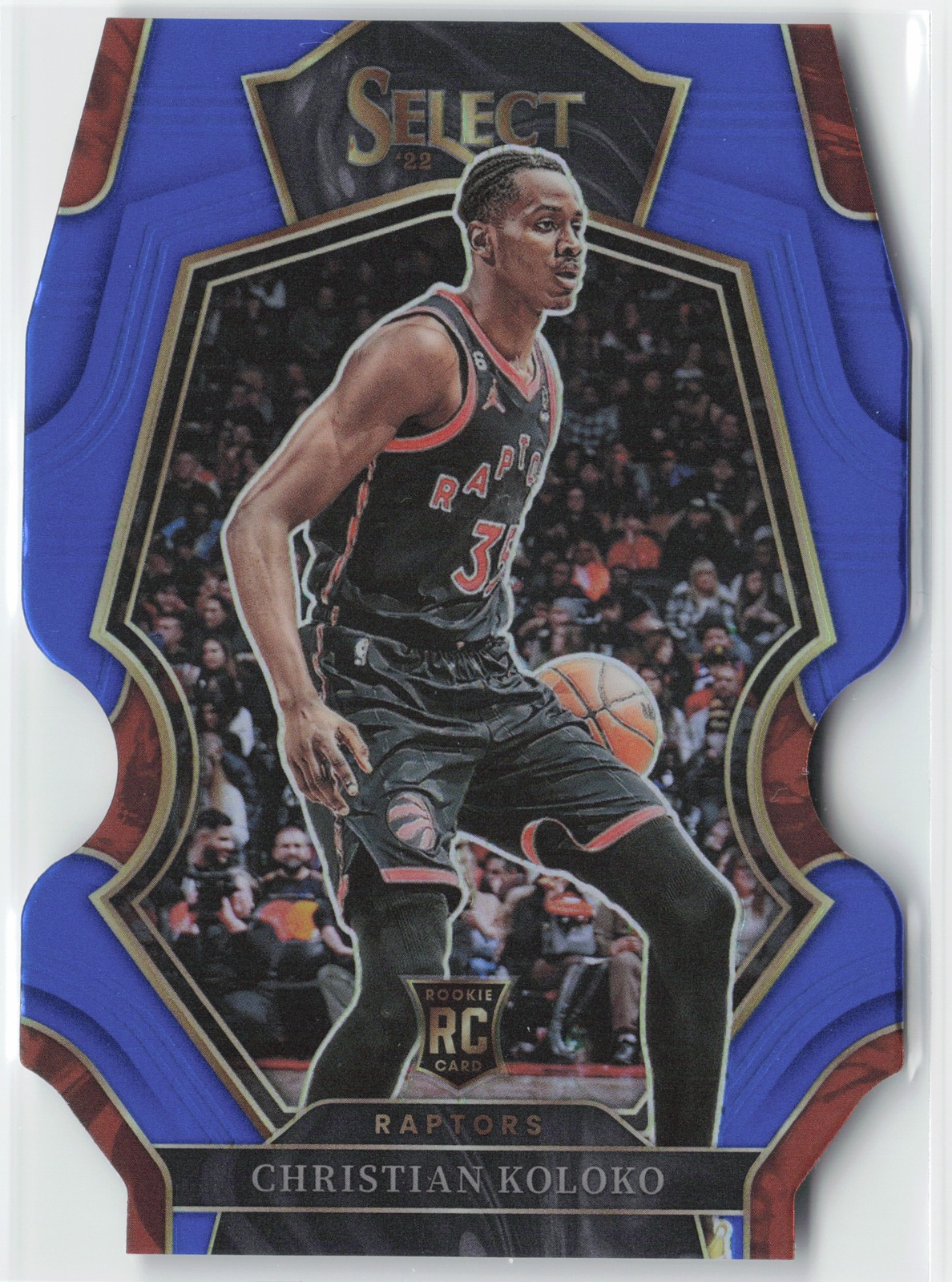Christian Koloko RC Rookie 2022-23 Select Blue Prizm Die Cut #185 /249 Raptors