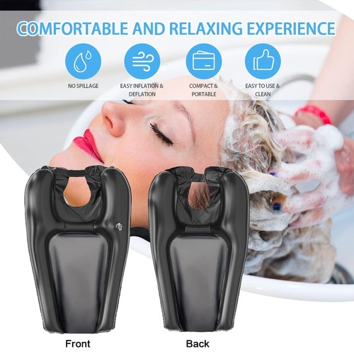 Cuenco de champú inflable portátil para lavar el cabello más viejo en casa - Imagen 7 de 8