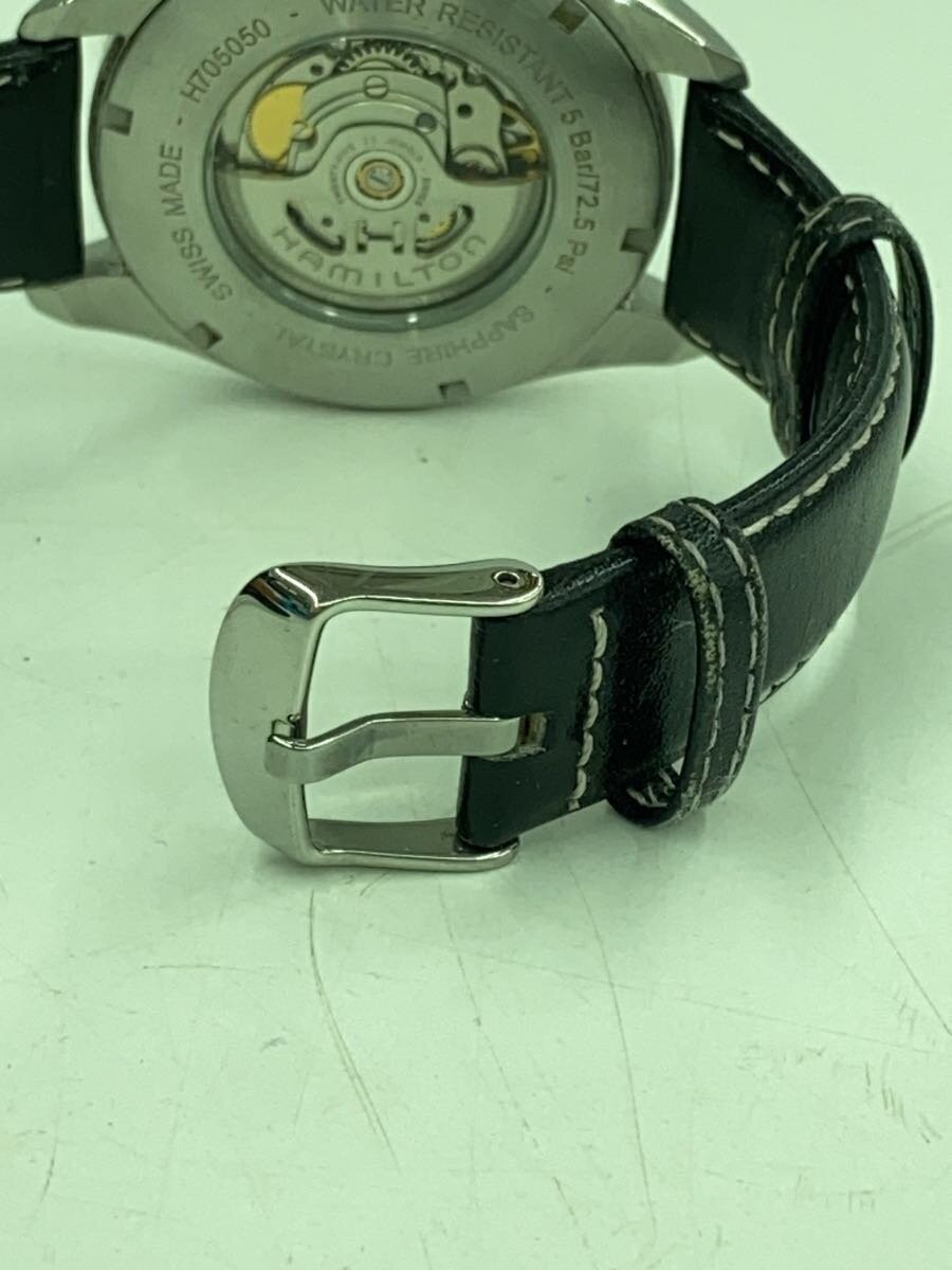 HAMILTON Automatic Watch Analog Leather BLK BLK SS H705050 image 4