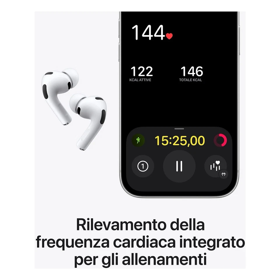 Apple AirPods PRO 3 Gen 2025 Cuffie Auricolari Bluetooth MAGSAFE (USB-C) MFHP4 - Immagine 4 di 4
