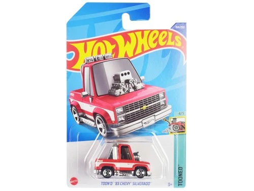 1983 Chevrolet Silverado "Toon'd" Pickup Truck Red and White "Tooned" Series Die