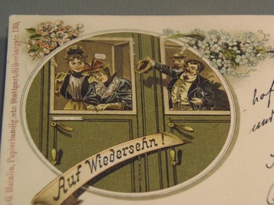 2 Auf Wiedersehn Gruss aus Stuttgart Depot Germany Postcards