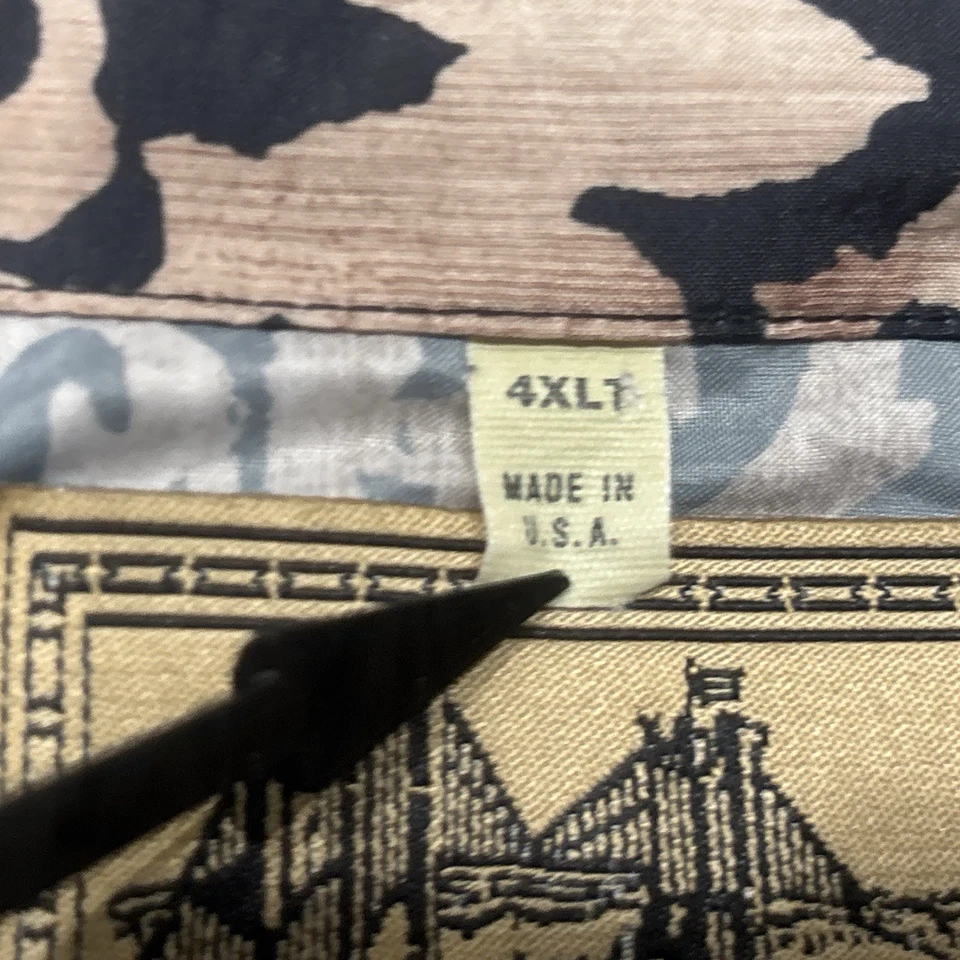 复古 Fulton Street 衬衫 Works 男式 4XLT 复古抽象爸爸腰带美国 — 第 3/4 张图片