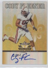2012 Leaf Valiant Yellow 8/10 Coby Fleener #CF1 Auto 0s3