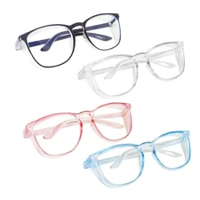 4Pack Safety Glasses for Men Women Nurses, Clear Anti Fog Stylish Fashion Com...