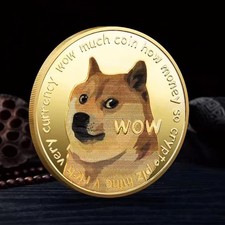 Dogecoin Coins Commemorative Gold Plated Doge Coin 2023 New Collectors Gold 1Pcs